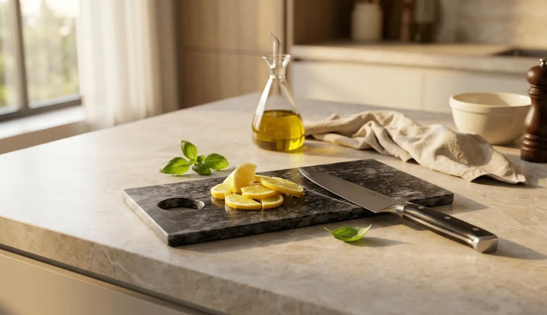 Premium Doğal Mermer Kesme ve sunum paneli